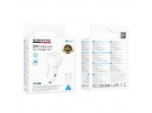 Автомобильное ЗУ BOROFONE BZ34A + кабель Lightning/Type-C (PD 20W) белое
