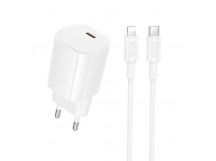 Сетевое ЗУ BOROFONE BA103A + кабель Lightning/Type-C (PD 20W) белое