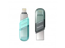 USB 3.1  256GB  SanDisk  Flip iXpand (Type A + Lightning)  голубой/серебро