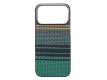 Чехол-накладка - MosBros (PC) для "Apple iPhone 17 Pro" (LF115) (тех. уп.) (black/green) (242692)