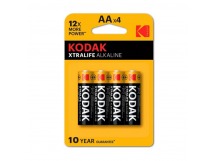 Батарейка Kodak XTRALIFE PREMIUM LR6 AA BL4 Alkaline 1.5V (4/80/400)