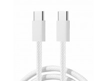 Кабель Type-C -TypeC 60W + скрепка (белый) 1м