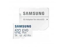 MicroSDXC  512GB  Samsung Class 10 Pro Plus A2 V30 U3 (R/W 180/130 MB/s) + SD адаптер