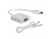 Кабель HDMI - VGA + шнур 3,5mm H178 (белый)