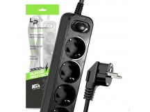 Сетевой фильтр LP1010,5 розеток, С/3 16A с выкл. (черный) 5м