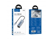 Адаптер-Хаб Hoco HB1B (USB - 4USB3.0) серый металлик