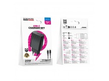 Сетевой адаптер питания BOROFONE BAS73A 1C PD 20W 3A + кабель Lightning-Type-C (черный)