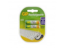 Аккумулятор бытовой GP HR03 AAA BL2 NI-MH 750mAh в пластиковой упаковке клемшел (2/20/200)