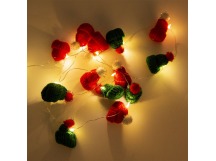 Гирлянда светодиодная "Шапочки" Модель 5, 1,35м, 5LED, тёплый белый, АА*2, IP20, Funray