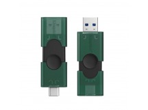 USB 3.2  256GB  Kingston  DataTraveler Duo G2  (USB 3.0/3.2 + Type C)  темно зёленый