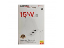 Сетевое ЗУ BOROFONE BA105A + кабель Micro USB (2USB 2.4A/PD 15W) белое