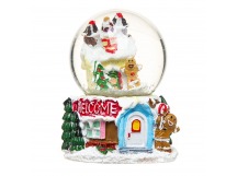 Декор - Снежный шар (подставка "Пряничный домик") (blue/green) (243466)