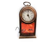 Ночник - Камин декоративный с часами настольный (black) (243414)