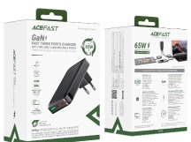Сетевое зарядное устройство ACEFAST A100 PD65W GaN (2C1A), цвет черный