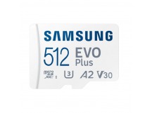 MicroSDXC  512GB  Samsung Class 10 Pro Plus A2 V30 U3 (R/W 180/130 MB/s) + SD адаптер
