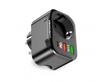 Сетевой адаптер питания LP NS3 3USB 1 розетка QC3.0+ PD20W 38W (черный)