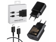 Сетевой адаптер питания Samsung USB-C 25W + кабель Type-C (черный)