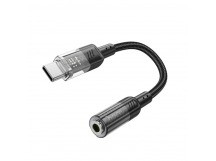 Переходник HOCO LS37 TypeC - Aux 3.5 (черный) мятая упаковка