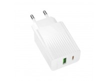 Сетевой адаптер питания BOROFONE BAS76A 1A/1C QC3.0+PD30W (белый) мятая упаковка
