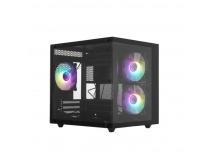 Корпус Invader Q3S кубик + 3 ARGB вентилятора + пылевой фильтр + закаленное стекло, Micro-ATX, Mini-, шт
