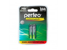 Аккумулятор AAA 1.2V,  750 mAh Ni-Mh "Perfeo" BL-2