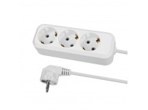 Удлинитель НАРОДНЫЙ 3 гнезда, 5 метров, с заземлением, 16А, 3680 Вт, белый, ПВС 3х1,0 (1/32)