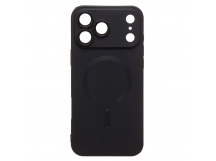 Чехол силиконовый iPhone 17 Pro Max матовый с MagSafe черный