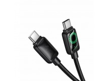 Кабель Type-C - Type-C Hoco U146 (3A, 60W, PD, оплетка нейлон, 1.2 м) Черный