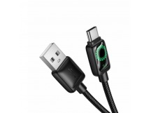 Кабель USB - Type-C Hoco U146 (3A, 36W, оплетка нейлон, 1.2 м) Черный
