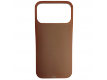 Чехол пластиковый iPhone 17 Pro Max карбон оранжнвый