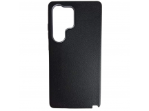 Чехол пластиковый Samsung S25 Ultra ЭкоКожа с ободком черный