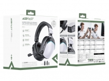 Беспроводные наушники Bluetooth Acefast H11 (накладные, игровые, с микрофоном) Белый