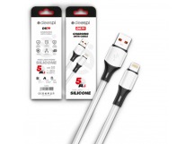Кабель USB - Lightning DEESPI DS79 Silicone 5A (белый) 1м