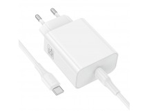 Сетевое зарядное устройство Hoco C162A, 40W + кабель Type-C/Type-C, цвет белый