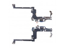 Шлейф для iPhone 17 Pro (A3523) на системный разъем/микрофон Синий - Премиум