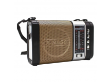 Радиоприемник Waxiba XB-772ВТ (Bl/USB/TF/FM/AM/SW/фонарик) золотистый