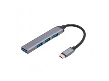 Хаб Type-C DREAM QC07 (4 порта/0.2m) черно-серый