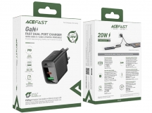 Сетевой адаптер питания ACEFAST A78 USB-C/USB A PD20W (черный)