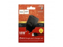 Сетевой адаптер питания HOCO CS92A QC3.0 + кабель Type-C (черный)