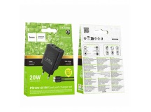 Сетевой адаптер питания HOCO CS94A PD 20W QC3.0 + кабель Type-C-Type-C (черный)
