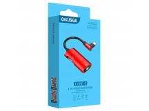 Переходник Type-C - Type-C выход + 3.5 выход KAKUSIGA KSC-377 красный