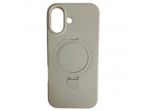 Чехол силиконовый iPhone 17 MagSafe цветной с кольцом белый