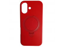 Чехол силиконовый iPhone 17 MagSafe цветной с кольцом красный