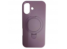 Чехол силиконовый iPhone 17 MagSafe цветной с кольцом черничный