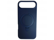 Чехол силиконовый iPhone 17 Air MagSafe цветной с кольцом синий