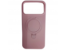 Чехол силиконовый iPhone 17 Pro Max MagSafe цветной с кольцом розовый