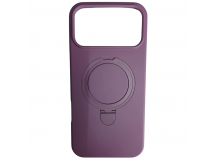 Чехол силиконовый iPhone 17 Pro Max MagSafe цветной с кольцом черничный