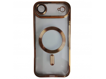 Чехол силиконовый iPhone 17 Air Magsafe прозрачный с защитой камеры золотой