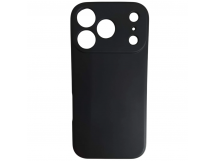 Чехол силиконовый iPhone 17 Pro матовый с защитой камеры черный