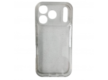 Чехол силиконовый iPhone 17 Pro прозрачный с блестками SILVER